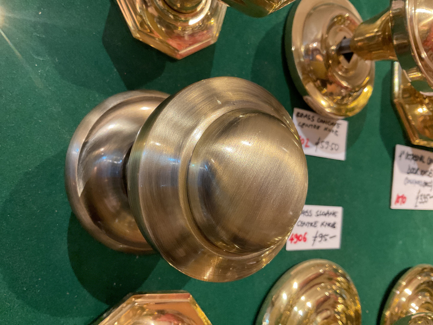 199 - Antique Brass Tiered 80 mm Centre Door Knob