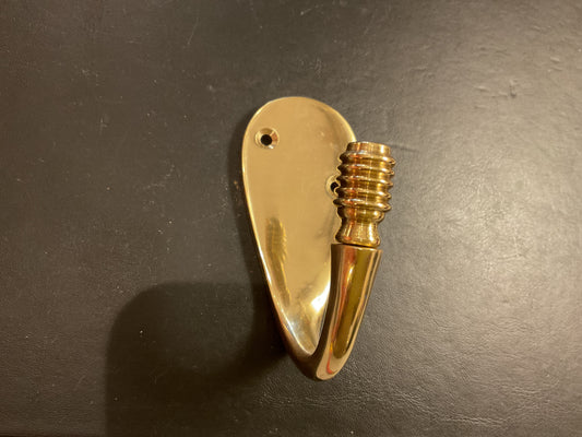 3111 - Polished Brass Beehive Robe Hook