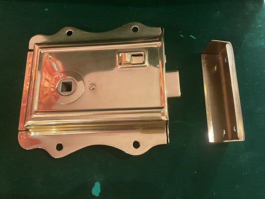 8004 - Polished Brass Fancy Rim Latch