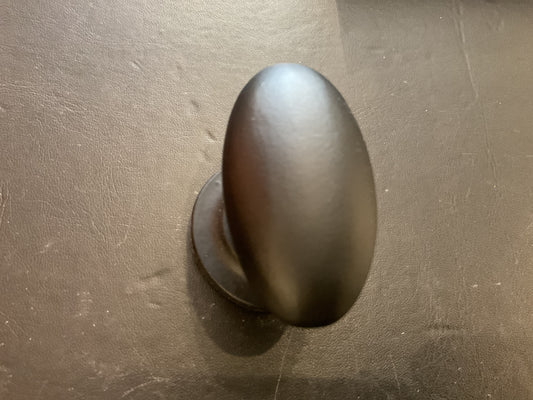 7124 - Black oval smooth cabinet knob 38mm
