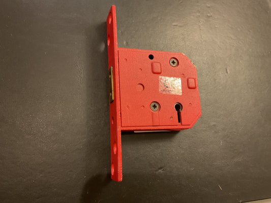 2668 - PVD Polished Brass 76 mm 5 Lever BS Mortice Dead Lock