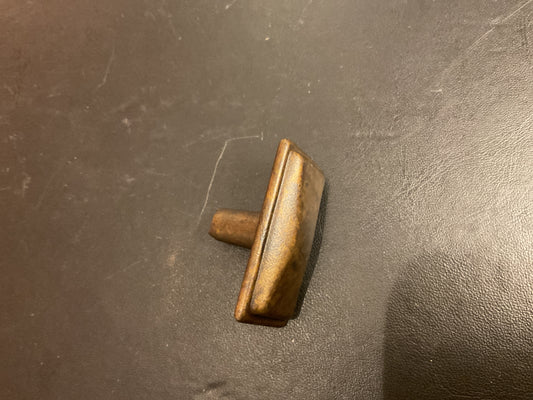 2392 - Rectangular antique brass cupboard knob