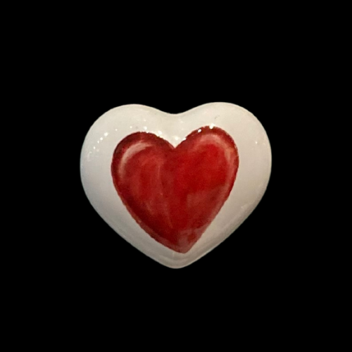 730 - Red 50mm heart china knob