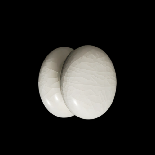 724B - Cream Crackle Knob
