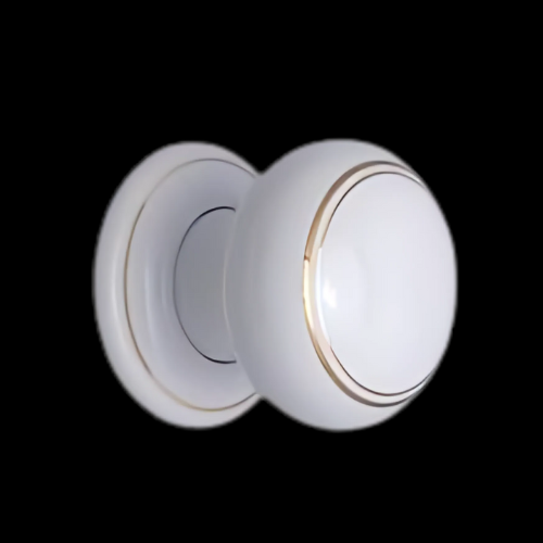 616 - White 2 gold line 30mm knob