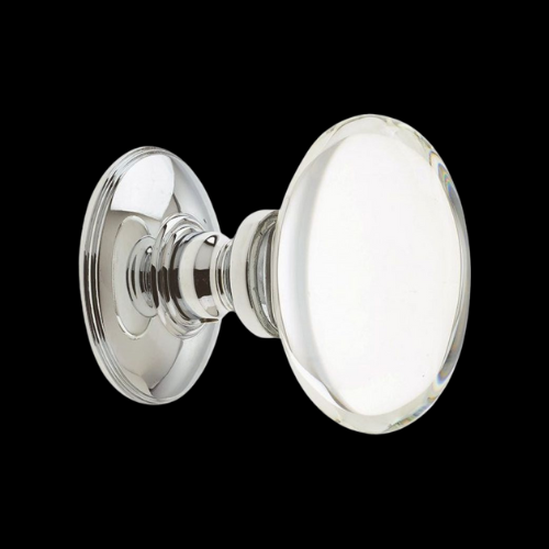 30mm Oval Glass Polished Chrome Knob