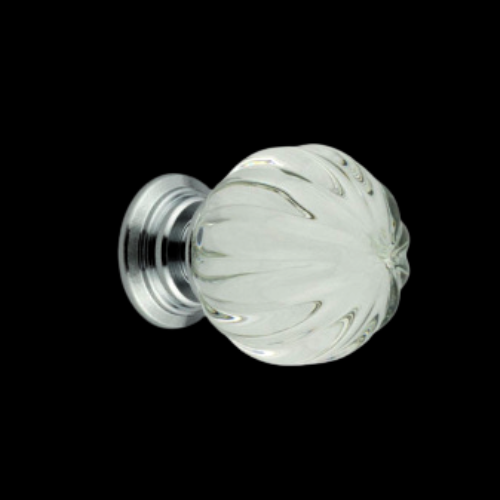 7614 - 30mm Pumpkin Glass Knob on Polished Chrome