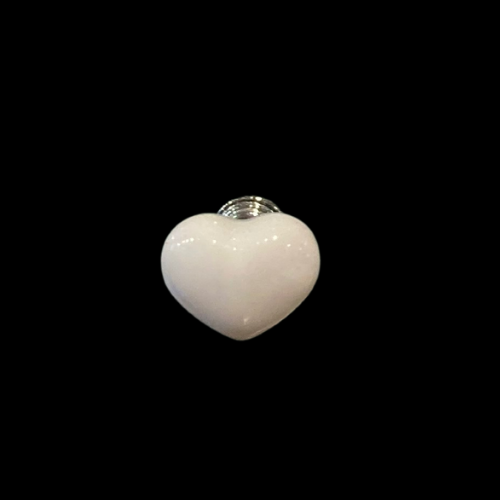 727 - White 35mm heart china knob