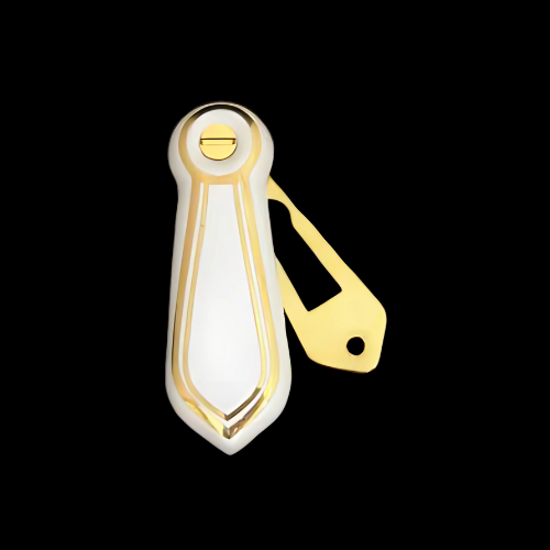 611 - White 2 gold line escutcheon